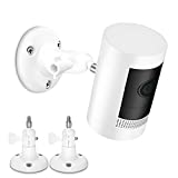 TIUIHU [Upgraded Version] 360 Degree Adjustable Mount for Ring Stick Up/Ring Indoor Cam/Battery Cam, Stable Outdoor Ceiling Bracket Mounting Kit Camera Accessories for Ring Plug-in HD(2 Pack,White)