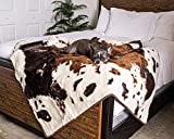 Treat A Dog PupProtector Waterproof Dog Blanket - Soft Plush Throw Protects Bed, Couch, or Car from Spills, Stains, Scratching, or Pet Fur - Machine Washable (Brown Faux Cowhide)