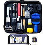 Watch Repair Kit, Battery Replacement Tool Kit/Link Remover Kit, Spring Bar Tool Set with Professional Case Compatible with Timex/Fossil/Guess/Casio/Rolex Watch