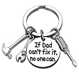 Dad Keychain Dad Gifts From Son Daughter Christmas Gift Keyring Father's Day Gift For Dad Papa Daddy (If dad can't fix it, no one can)