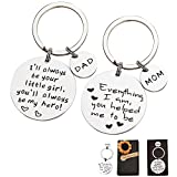 VALUCKEE Parents’ Keychain Gifts, Christmas Gifts for Dad and Mom from Daughter, Gifts for Dad Papa, Mother’s Day Father’s Day Gifts, Stainless Steel Key Chain for Birthday Xmas Wedding Bride