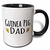 3dRose Guinea Pig Dad Mug, 11 oz, Black