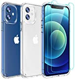 AEDILYS Compatible with iPhone 12 mini Case (2020),[Airbag Series] with [2 x Tempered Glass Screen Protector] [ Military Grade ] | 15Ft. Drop Tested [Scratch-Resistant] 5.4 Inch- Clear, fdf-90