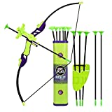 Goldboy Kids Archery Bow and Arrows Toy Set, Kids Practice Cross Bow for Training, Girls Toy Archery Set Fun Sport Game with 12 Durable Suction Cup Arrows (Green)
