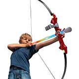 O WOWZON Fiberglass Bow & Arrow Archery Set with LED Flash Lights, 8 Arrows, Bow and Arrow for Kids 8-12 Fun Toys for Boys Girls Kids Crossbow Indoor & Outdoor Toys Shoots Over 100 Feet