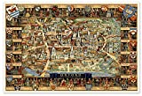 Oxford University Campus Map - London, England circa 1948 - measures 24 inches x 36 inches (610 mm x 915 mm)