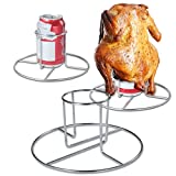 2 Pcs Beer Can Chicken Holder for Grill Oven Smoker Sturdy Stainless Steel Beer Butt Chicken Stand for Whole Chicken Roaster Easy to Use and Clean Chicken Rack for Tender and Juicy Chicken Turkey