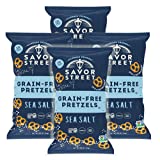 Savor by Suzie, Gluten-Free Pretzel Twists - Grain Free, Nut Free, Non-GMO Vegan, Sugar Free Paleo Snacks, Sea Salt, 6-pack