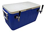 NY Brew Supply 50' Stainless Steel Coils Jockey Box Cooler with Double Faucet, 48 quart, Blue (AZ-JBB48-5162)