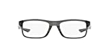 Oakley OX8081 Plank 2.0 Rectangular Prescription Eyeglass Frames, Polished Grey Smoke/Demo Lens, 53 mm