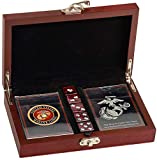 USMC Playing Cards with Marine Corps Dice Gift Set - Great Gift for Marines