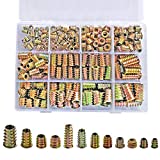 PGMJ 265 Pieces 12 Size M4/M5/M6/M8/M10 Metric Threaded Inserts Nuts Assortment Tool Kit for Wood Furniture Zinc Alloy Furniture Bolt Fastener Connector Hex Socket Screw Inserts