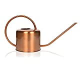 Homarden Copper Colored 40oz. Watering Can - Metal Watering Can with Easy Pour Long Spout for Indoor and Outdoor Plants - Ideal Christmas Gift & Decoration