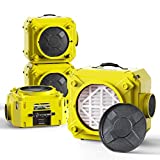 ALORAIR CleanShield HEPA 550 Industrial Commercial HEPA Air Scrubber for Damage Restoration, cETL Listed, GFCI Outlet, 10 Years Warranty, Yellow(Pack of 4)