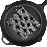 Cast Iron Cleaner 8’’x6’’ 316L Premium Stainless Steel Chain Scrubber for Cast Iron Pan Pot Dutch Ovens Skillet Grill Cleaning