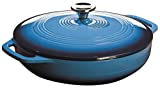 Lodge Enameled Cast Iron Covered Casserole, 3.6-Quart, Caribbean Blue, Oval casserole