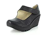 FLY London Women's Yasi Wedge Pump, Black Mousse, 38 EU/7.5-8 M US