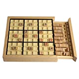 Andux Land Wooden Sudoku Puzzle Board Game with Drawer SD-02 (Black)