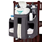hiccapop Hanging Diaper Organizer for Changing Table, Cribs and Walls, Diaper Stacker and Nursery Organizer | Hanging Diaper Caddy Organizer for Baby Essentials | Diaper Storage Organizer