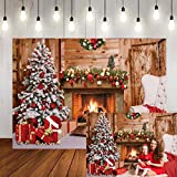 LTLYH 7x5ft Christmas Fireplace Theme Backdrop Merry Christmas Eve Photo Studio Backdrop Christmas Trees Xmas Gifts Backgrounds for Photography 111