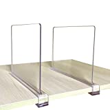 CY craft Shelf Dividers for Closets, Clear Acrylic Shelf Divider for Wood Shelves and Clothes Organizer/Purses Separators Perfect for Kitchen Cabinets and Bedroom Organizer,2 Pieces