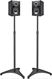 PERLESMITH Speaker Stands Extend 30-44 Inch with Cable Management, Hold Satellite, Small Bookshelf & Bluetooth Speakers up to 8lbs(i.e. Polk, JBL, Sony & Samsung) -1 Pair