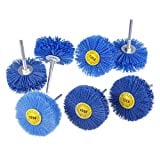 Mixiflor 7 Pack Abrasive Nylon Wheel Brush Grinding Head with 1/4" Shank, (80 120 180 240 320 400 600 ) Grit Perfect for Removal of Rust/Corrosion/Paint