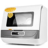 HAIMIM Portable Countertop Dishwasher,4 Washing Programs, Air-Dry Function and LED Light for Small Apartments, Dorms and RVs (White)