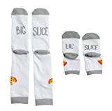 Pearhead Dad & Baby Matching Sock Set, Big & Little Slice Pizza Socks for Parent & Baby, White