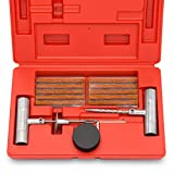 Tooluxe 50002L -35 Piece Tire Repair Universal Heavy Duty Tire Repair Kit with Plugs, Fix A Flat Tire Repair Kit, Ideal for Tires on Cars, Trucks, Motorcycles, ATV Roadside Emergency, Tire Plug Kit