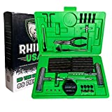 Rhino USA Tire Plug Repair Kit (86-Piece) Fix Punctures & Plug Flats with Ease - Heavy Duty Flat Tire Puncture Repair Kit for Car, Motorcycle, ATV, UTV, RV, Trailer, Tractor, Jeep, Etc