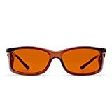 MediView-RNIB Extra Glasses for Macular Degeneration, Glaucoma, Cataracts and Retinitis Pigmentosa | Unisex | Amber Lenses | EyeC Frame