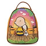 Loungefly Peanuts Charlie and Snoopy Sunset Womens Double Strap Shoulder Bag Purse