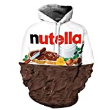 NEWCOSPLAY Unisex 3D Graphic Hoodies for Men Realistic Digital Print Pullover Hoodie Hooded Sweatshirt(Nutella, 2XL-3XL)