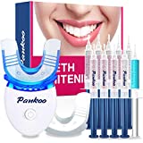 Teeth Whitening Kit with LED Light at Home for Sensitive Teeth,Professional Tooth Whitener with 2xDouble-sided Silicone Mouth Tray,10xTeeth Whitening Gel,Safely and Effectively Whitens in 15 Minutes