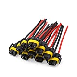 uxcell 10 Pcs H11 H8 880 881 Female Adapter Wiring Harness Sockets Wire Headlights Fog Lights for Vehicle