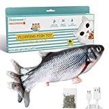 Potaroma Cat Toys Flopping Fish with SilverVine and Catnip, 2022 Upgraded, Moving Cat Kicker, Floppy Wiggle Fish for Small Dogs, Interactive Motion Kitten Exercise Toys, Mice Animal Toys 10.5"
