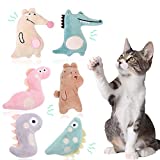 Coobbar Catnip Cat Toys,6 Pieces Cat Toy Resistant Catnip Toys for Cat,Catnip Filled Plush Animal Shape Cat Toys