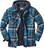 Legendary Whitetails Men's Standard Maplewood Hooded Shirt Jacket, Slate Hatchet Plaid, XX-Large