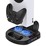 Vertical Cooling Stand Compatible with Xbox Series S, YUANHOT Charging Station Dock with Dual Controller Charger Ports and Cooler System (Only Compatible with Xbox Series S)