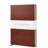 Ruled Notebook - British A5 Journal by Beechmore Books | Large 5.75" x 8.25" Hardcover Vegan Leather, Thick 120gsm Cream Lined Paper | Gift Box | Chestnut Brown
