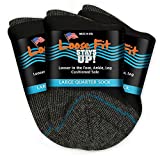 Loose Fit Stays Up Women's and Men's Quarter Socks 3 Pack (Large, Black)