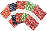 MIYAMOTO Japanese Traditional Towel Tenugui Small Pattern 5 Type Set Auspicious Pattern