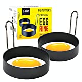 FUNUTTERS Egg Rings, 3.5'', Nonstick, Professional and Large, Stainless Steel Egg Rings For Frying Eggs and Egg Mcmuffins, Egg Mold For Breakfast, Mini Pancakes, and Fried Eggs