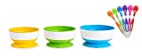 Munchkin 6-Pack Soft Tip Infant Spoons with Love A Bowls (Suction Bowls)