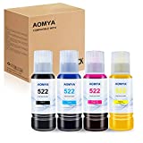 Aomya Compatible T522 Refill Ink Bottle Kit Premium Ink for EcoTank ET-2720, ET-4700 Printers Black, Cyan, Magenta, Yellow 4-Pack 100ML( NOT Sublimation Ink )