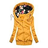 Aniywn Women's Zip Up Hoodie Floral Printed Pullover Sweatshirt Long Sleeve Slim Fit Autumn Hoodie Outwear Jacket Coat