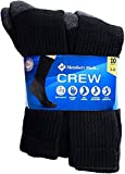 Member's Mark Men's Crew Socks Black Made in USA, Shoe Size 6-12, 10 Pairs