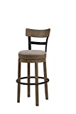 Ball & Cast Swivel Pub Height Barstool 30 Inch Seat Height Taupe fabric with nailhead trim Set of 1