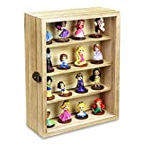 Ikee Design Wall Mounted Collectible Display Shelves Case Shadow Box with a Lock and Key for Displaying Your Valuable and Collection, 12.2" W x 5.4" D x 16.1" H